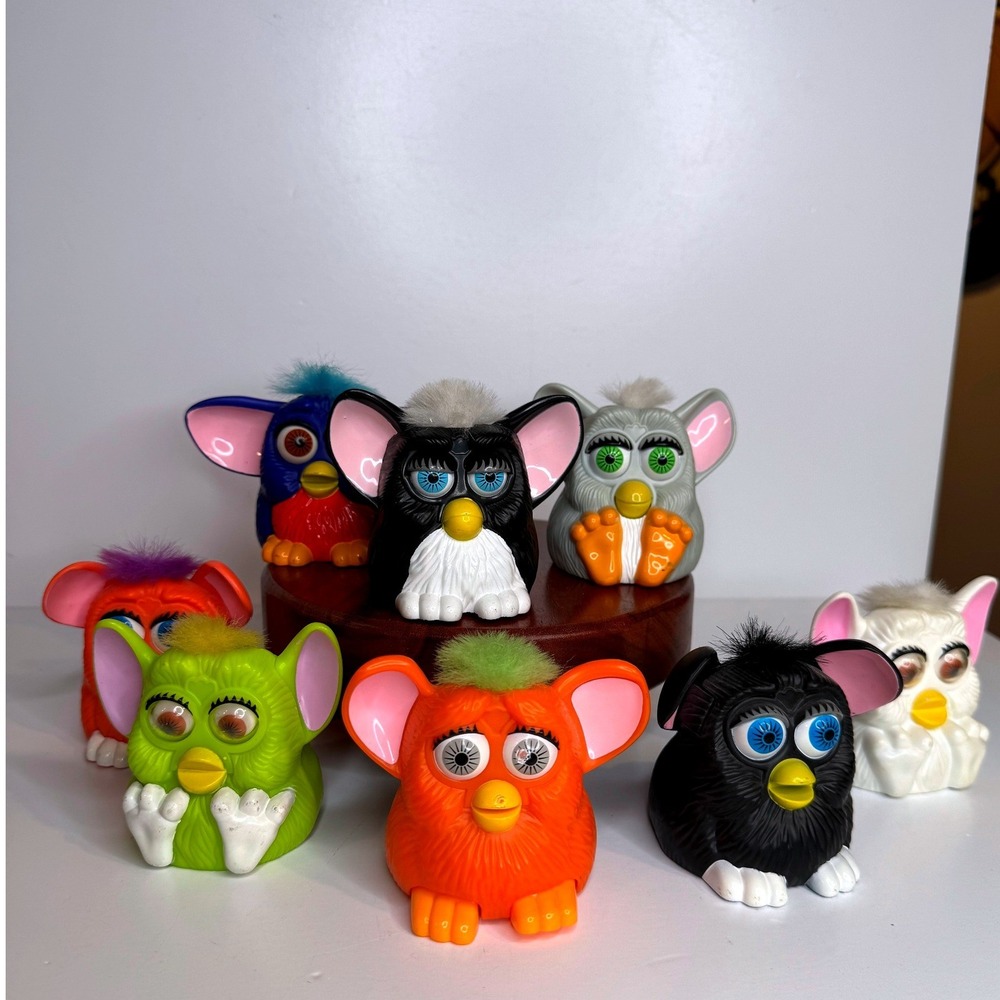Vintage McDonalds Furby Toys 1998 Tiger Electronics Lot of 8 Colorful Figures